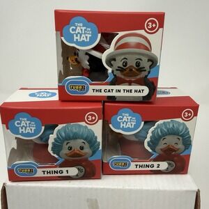 Mini Tubbz Cosplay Rubber Duck 2" Cat In The Hat Thing 1 Thing 2 New Set Of 3